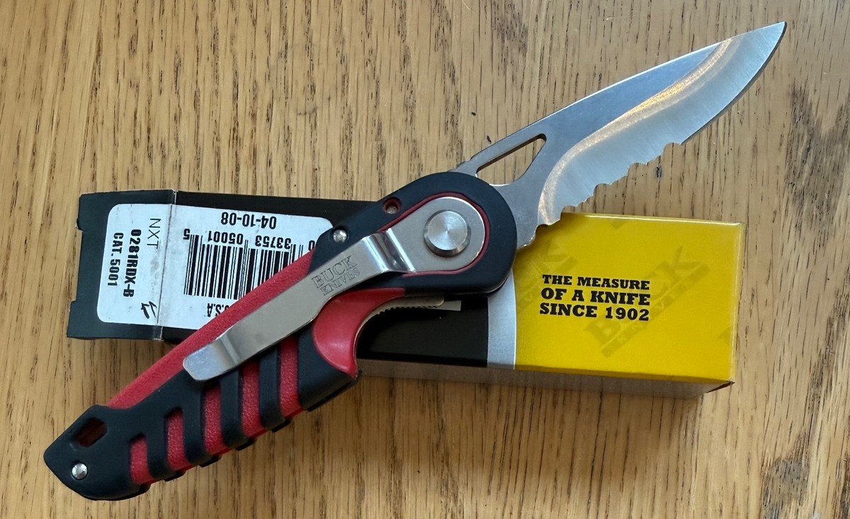 BUCK 281 RED NXT KNIFE NEVER USED IN BOX N8 | eBay