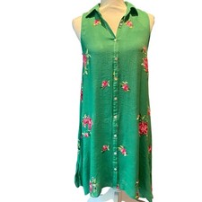 Small Hope Springs Size Small Boho Fairy Cottage Shirt dress embroidered flowers