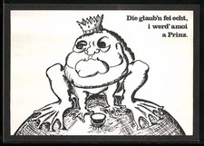 Artist postcard Strauss as frog prince, who believe n fei real i werd amoi a prinz
