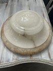 Vintage  French Art Deco Alabaster Stone Lamp Shade Hand Carved Intricate Rim — photo 1