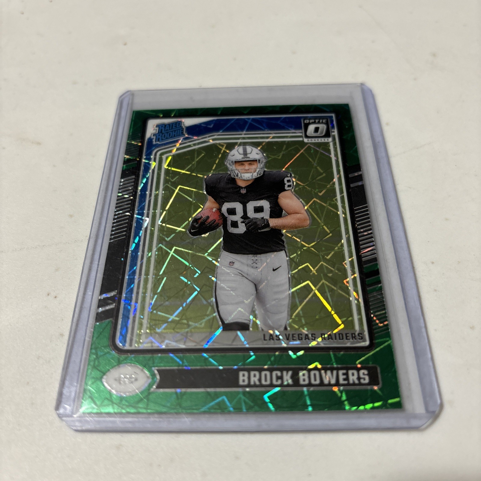2024 Donruss Optic Brock Bowers Green Velocity Rated Rookie #215 Raiders