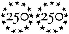 Stars 250 Vinyl Decal Set Patriotic Anniversa...