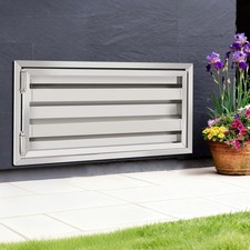 32*16*0.98in Crawl Space Vent Cover Stainless Steel Crawl Space Door Silver