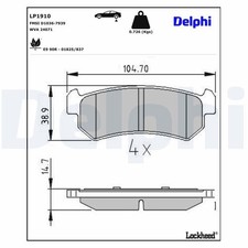 DELPHI Bremsbeläge Satz Hinten Bremsklötze für SUZUKI FORENZA Stufenheck (US)