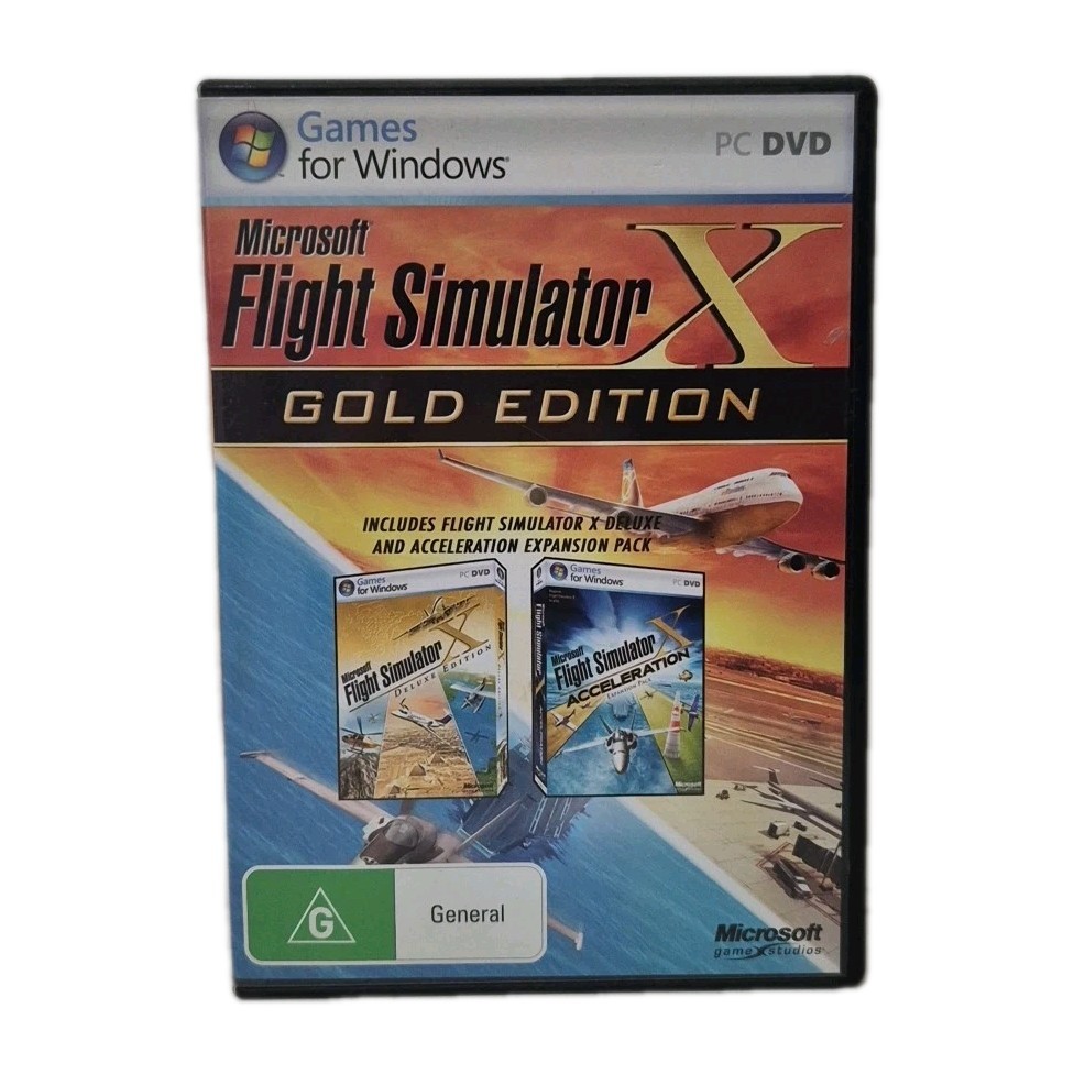 FLIGHT SIMULATOR X GOLD EDITION PC 3X Disc CD ROM Game Windows XP