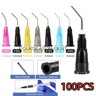 Dental Irrigation Pre Bent Needle Tips For Flow Etch Composite Resin Acid Syring