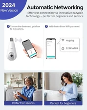 Hugolog 2K Light Bulb Security Cameras Wireless Outdoor-2.4GHz Cameras for Home 