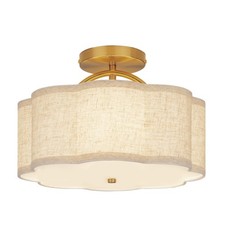 Semi Flush Mount Ceiling Light, 11.8" Modern 3-Light Fixture with Petal-Shape...