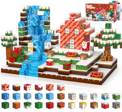 180PCS Magnetic Blocks, Christmas Magnetic Building Blocks Set for Kids Ages ...