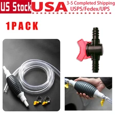 Portable Car Manual Siphon Pump Fuel Gas Transfer Oil Liquid Hand Air Pumps Kit