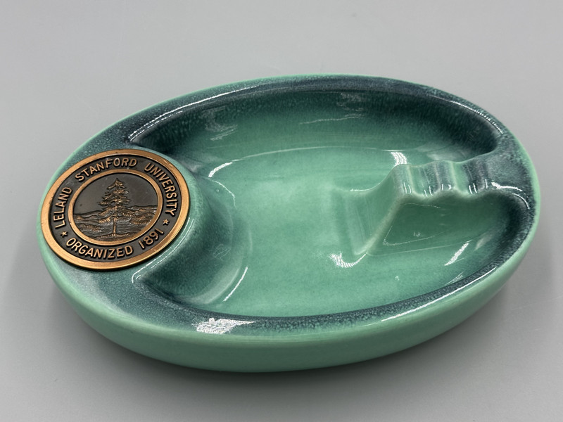 Vtg Stanford University Ceramic Ashtray Medallion Seal Sebring Pottery 1945 7.5"