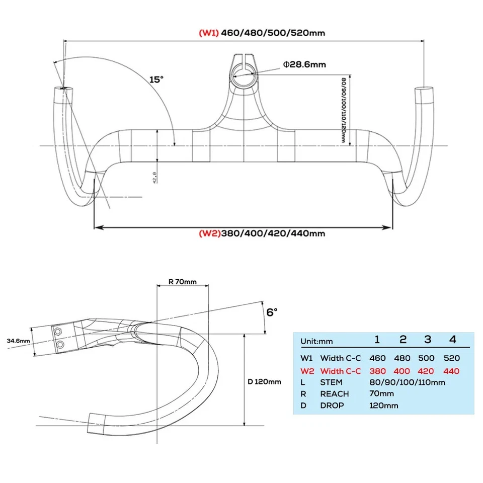 Carbon Road Internal Wiring Integrated drop bar For 28.6mm Fork Tube with Spacer - Image 3 of 4