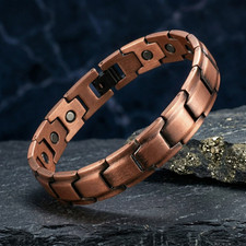 Men's Bracelet Magnetic Therapy Arthritis Pain Relief Pure Solid Copper Bangle
