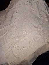Vintage Cotton White Embroidered European Flanged Sham Gorgeous