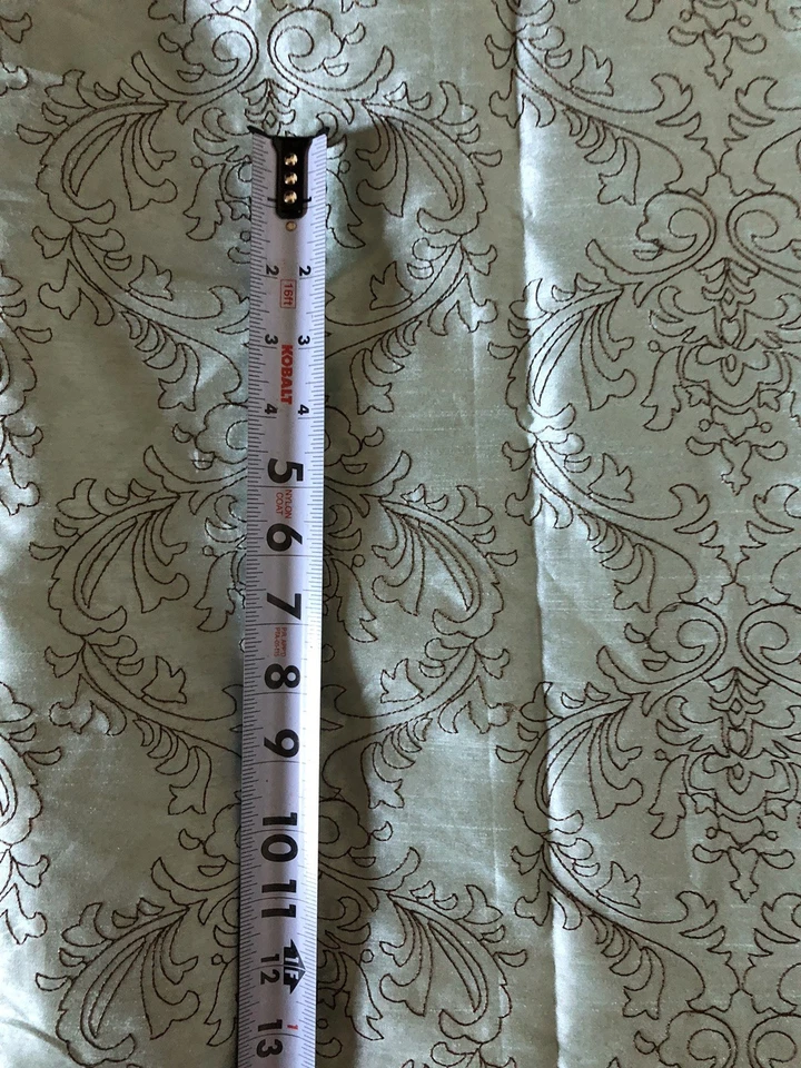 Fabric Remnant Light Blue Brown Damask Embroidered Inch Long 40” Wide - Image 4 of 4