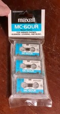 Maxell MC-60 Microcassette Cassette Tapes Pack of 3 - Brand New Sealed