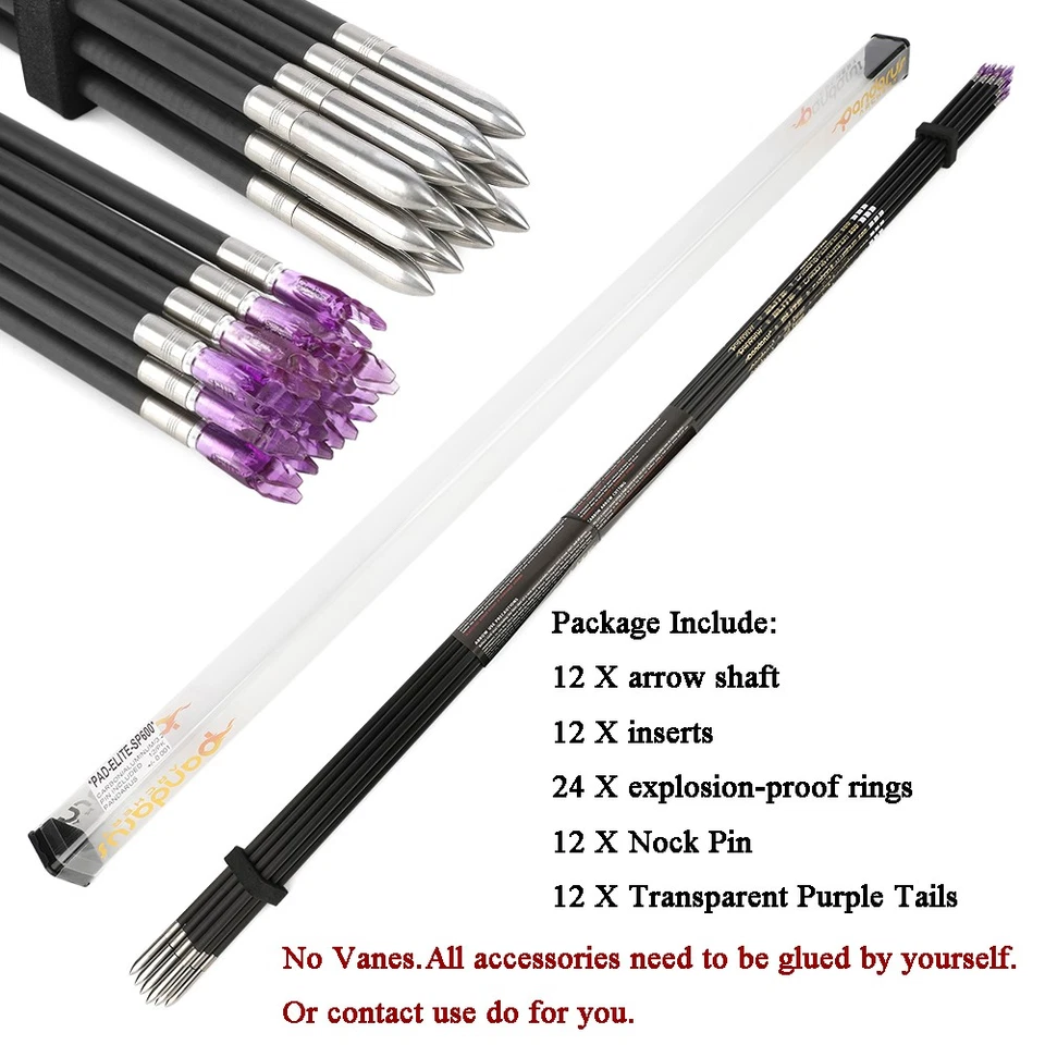 12x ejes de flechas de aluminio carbono .001" ID3.2mm inserciones levas arco objetivo ELITE Foto 4 de 4