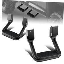 Universal Side Step for Pickups Trucks, Aluminum Coated, Set of 2 Black