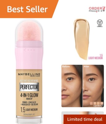 All-in-One Glow Makeup: Primer, Concealer, Highlighter & BB Cream - Light/Medium