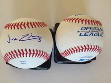 Jordan Zimmerman Angels Prospect auto signed baseball Michigan State MSU