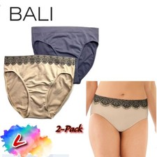 NWOT 2-Pack Bali Women's L One Smooth U All-Over Smoothing Hi Cut Brief 2362