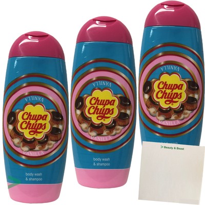 3x Chupa Chups 2in1 Duschgel und Shampoo Vanille Cookie 3x 250ml  usy Block