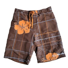 U.S. Polo Assn. Mens XXL Brown Floral Swim Trunks Shorts w/ Mesh Lining Pockets.