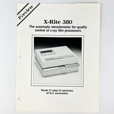 1988 X-Rite Medical X-Ray 380 System Specs Brochure Vintage Original
