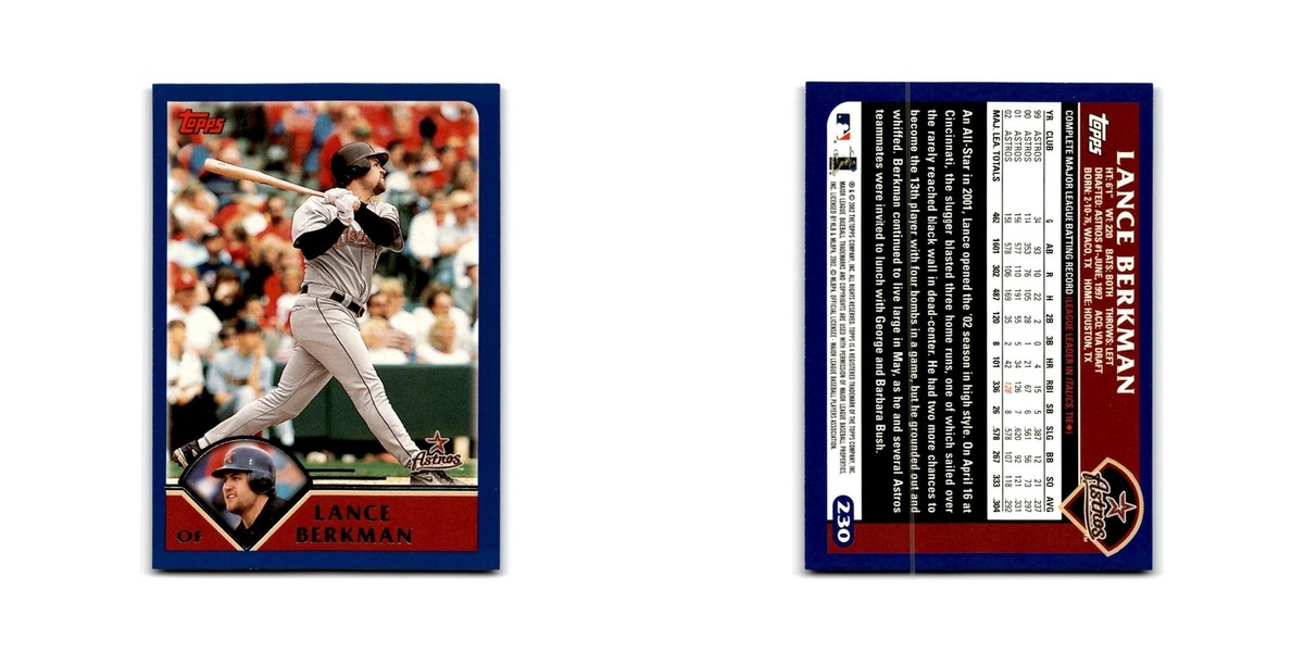 Lance Berkman 2003 Topps #230 Houston Astros Baseball Card NM | eBay