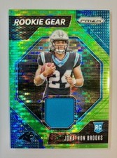 Jonathon Brooks 2024 Panini Prizm Green Pulsar Prizm Rookie Gear RG-JBS Panthers