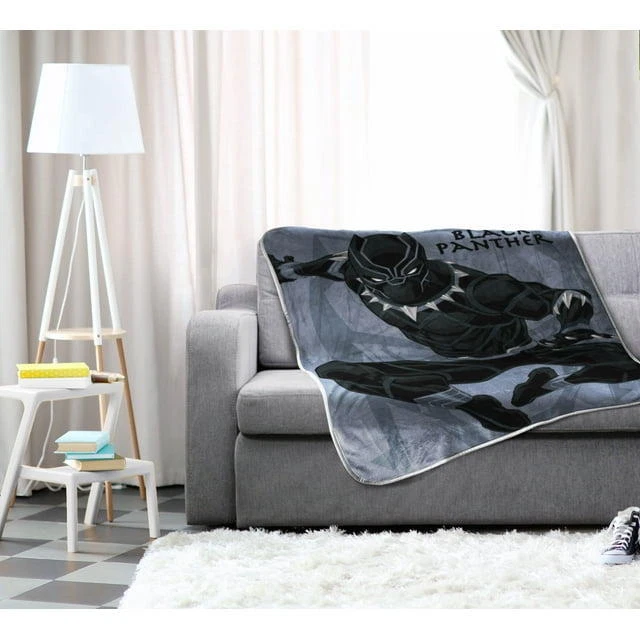 Black Panther King Silk Touch Throw, 40 x 50, Microfiber, Black, Marvel - Image 4 of 4