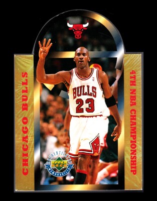 1996 UD AUTHENTICATED MICHAEL JORDAN BULLS 4TH CHAMPIONSHIP ERROR JUMBO 