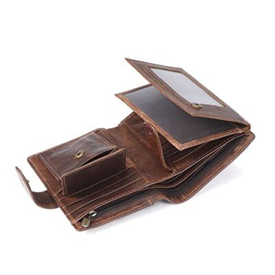 Travel Leather Wallet For Men, Large Capacity Wallet, trifold Wallets,Many Cards