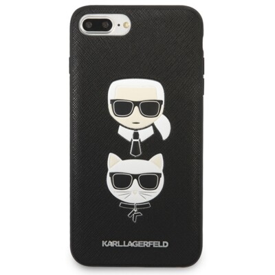 Karl Lagerfeld iPhone 8 Plus / 7 Plus Hülle Case Saffiano Karl Choupette black