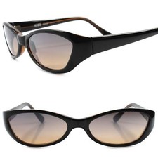 Genuine Vintage Old 60s 70s Rockabilly Brown  Black Womens Cat Eye Sunglasses