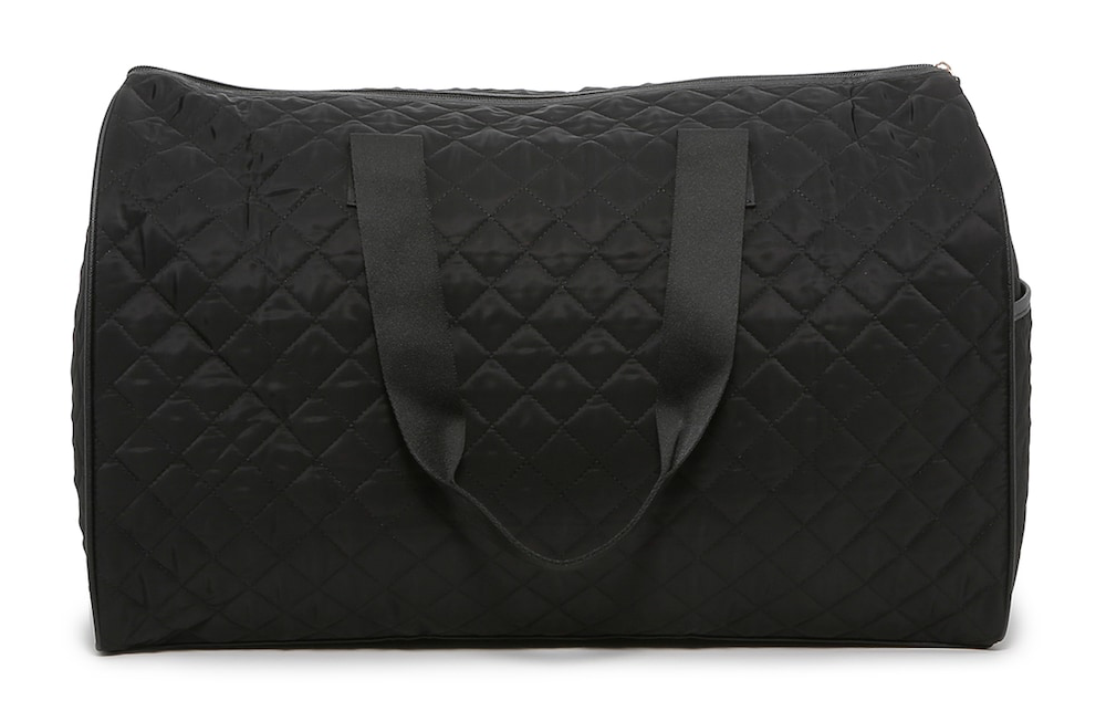 DSW Black Quilted Weekender Large Duffle Tote Carryall Bag NEW NIP