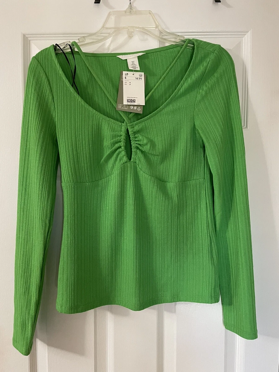 h&m green top