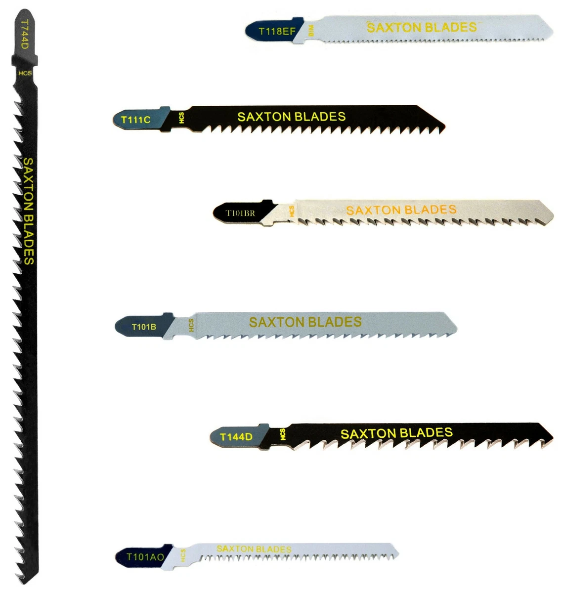 Saxton Jigsaw Blades Wood Metal Plastic fit Bosch Makita Dewalt etc