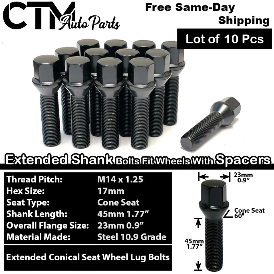 2x 15mm Grueso 5x120 74.1 CB Espaciador de Rueda Centrado en el Buje Negro 14x1.25 Perno BMW X5 X6 Foto 2 de 4