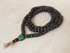 Sehr schöne MALA Gebetskette Yak-Knochen, Koralle+Türkis aus Nepal