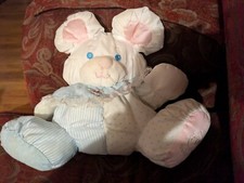 Vtg Fisher Price 1988 Puffalumps White Mouse Pink Blue Dot Stripe Lace 1357