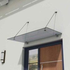 Durovin Glass Canopy Over Door Shelter Porch Stainless Steel Grey 1200-2000mm