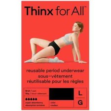 NIP Thinx For All Reusable Period Underwear Brief Black SUPER Absorbency sz L