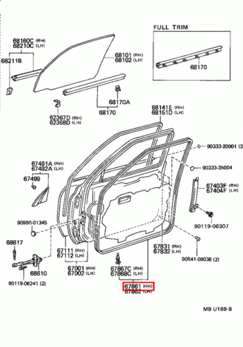 Genuine Toyota LandCruiser 80 Series HDJ FZJ FJ Front Right RH Door Rubber Seal - Picture 3 of 5