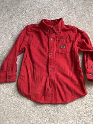 Gymboree Boys 3T Red Long Sleeve Shirt Train North Pole Express Collection  Cord