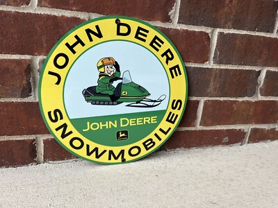 #ad 12 Inch John Deere Snowmobile Farm Equipment metal sign $23.00