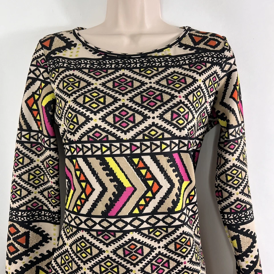 GB Sheath Dress Women's Medium Long Sleeve Knee Length Geometric - Image 2 of 4