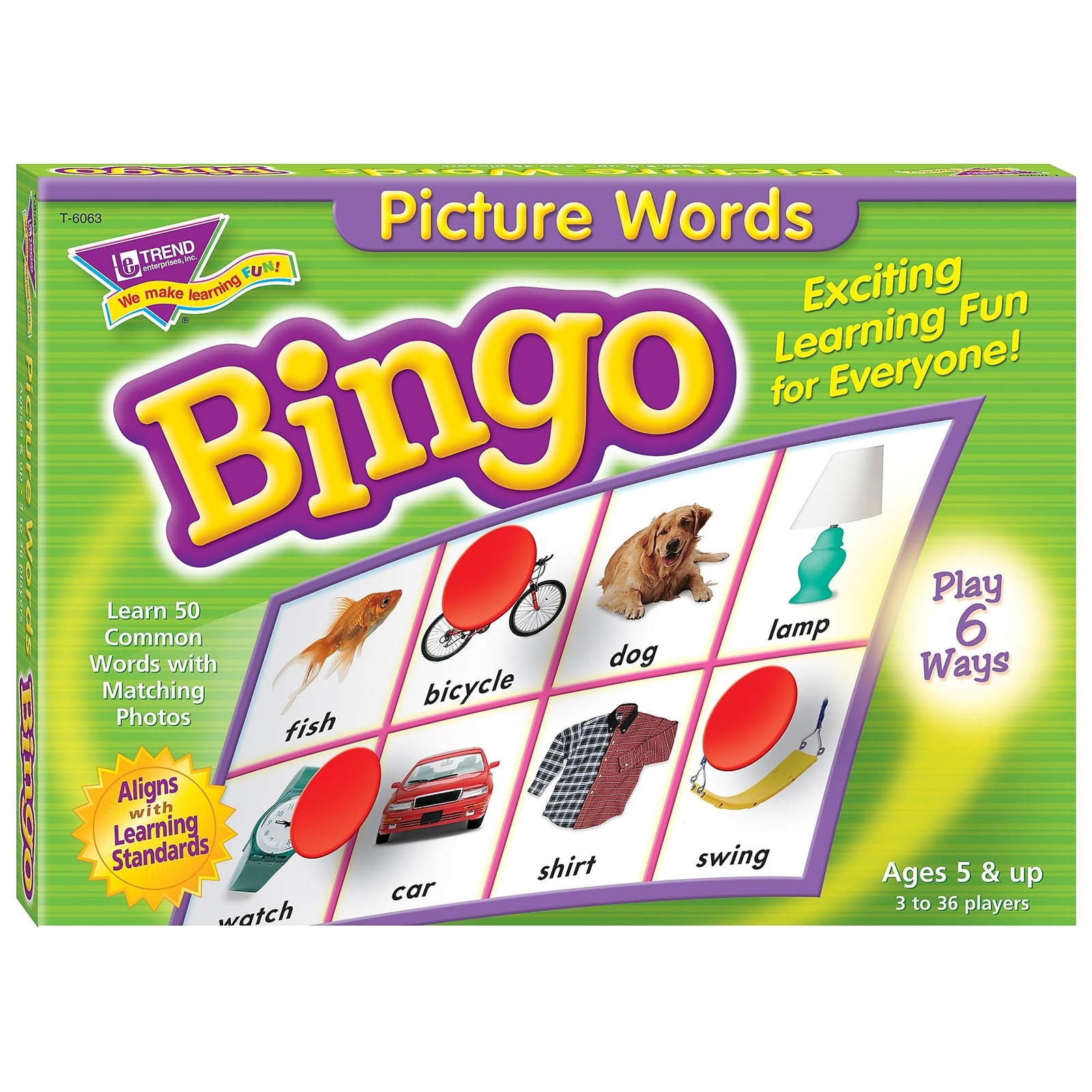 Trend Enterprises Picture Words Bingo Game Exciting Way for Everyone to Learn...