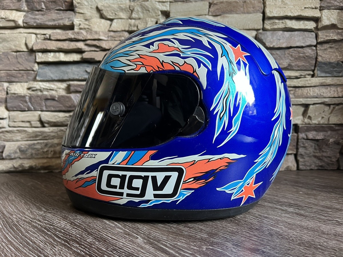 Vintage AGV X-Vent Mat Mladin Replica Motorcycle Racing Helmet 
