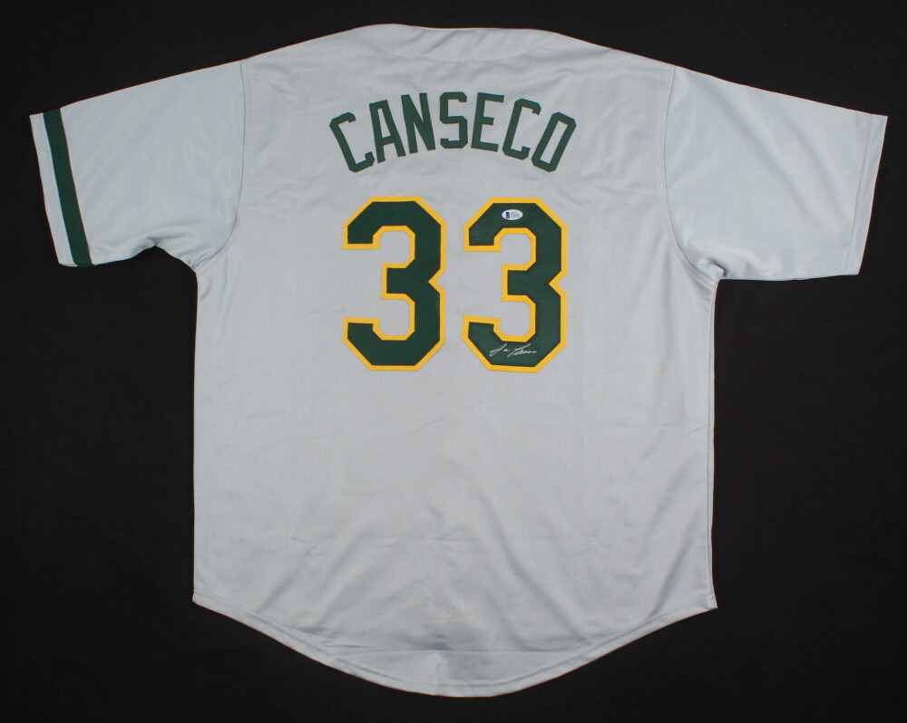 Jose Canseco Autographed Signed Athletics Jersey (Beckett COA) 2 World Series Champion 